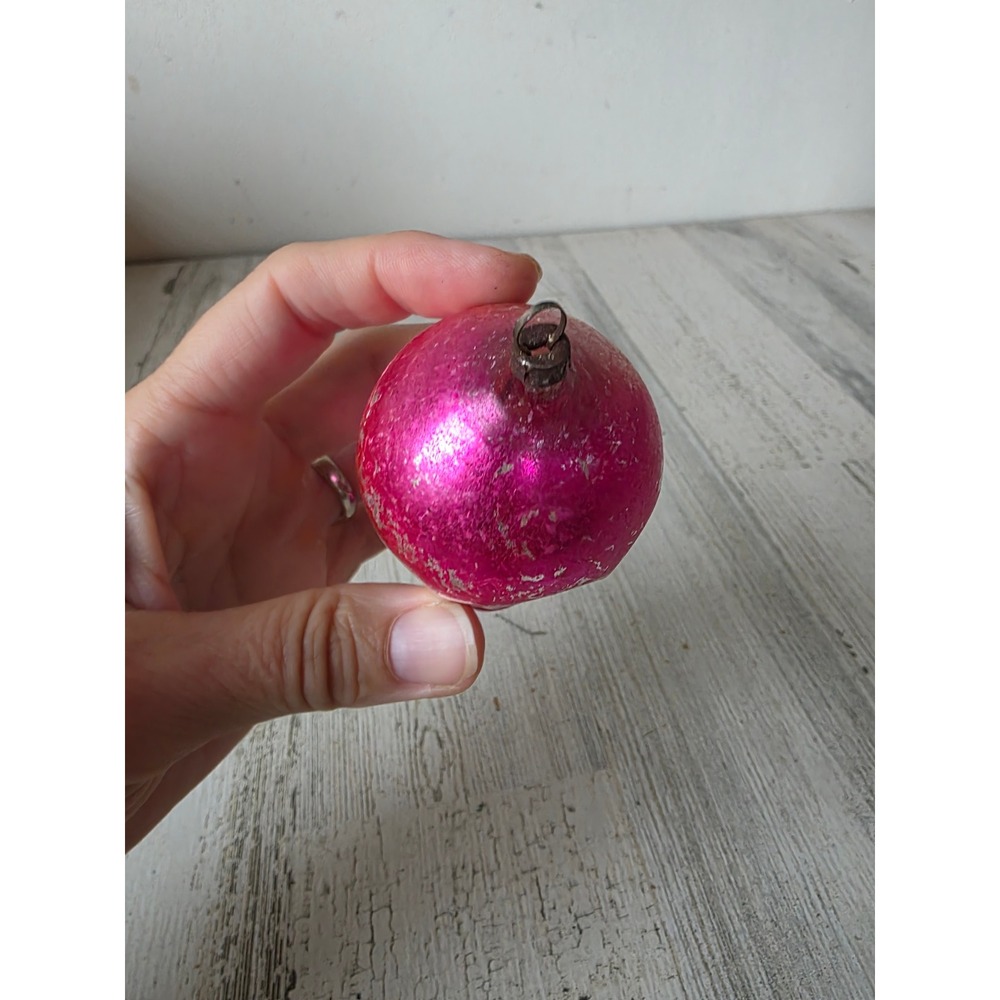 Antique parachute indent fluted air balloon pink teardrop class ornament Xmas - Picture 5 of 7